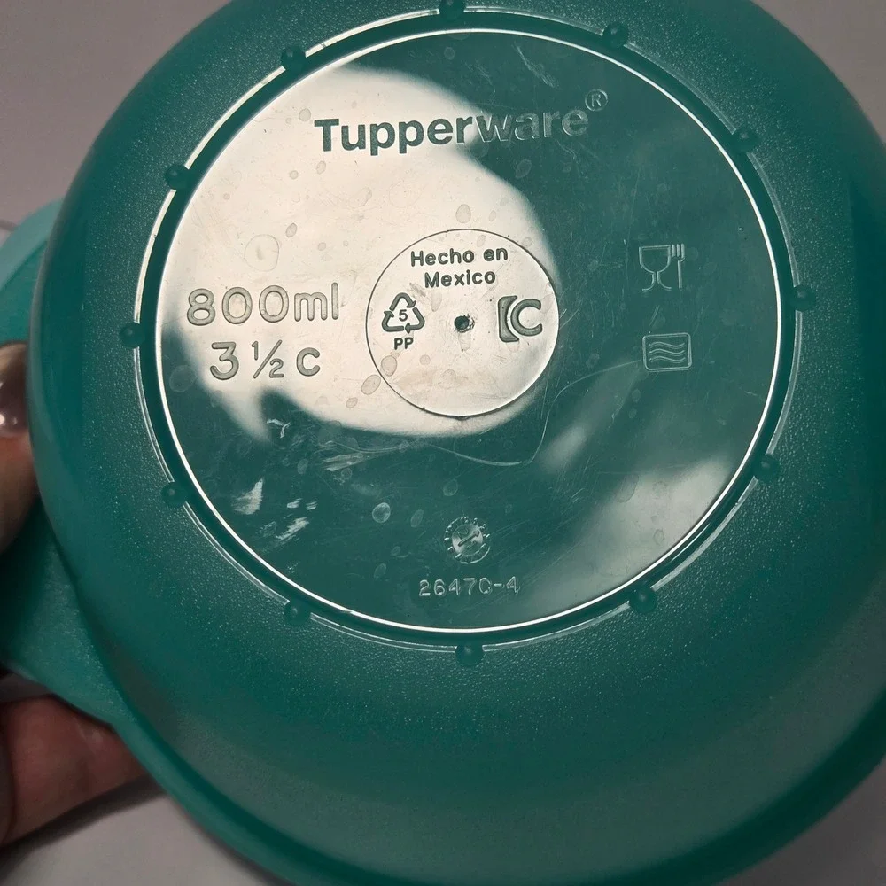 Tupperware CrystalWave 800ml 3.5 Cup Microwave Bowl Vented Lid Teal 2647C-4